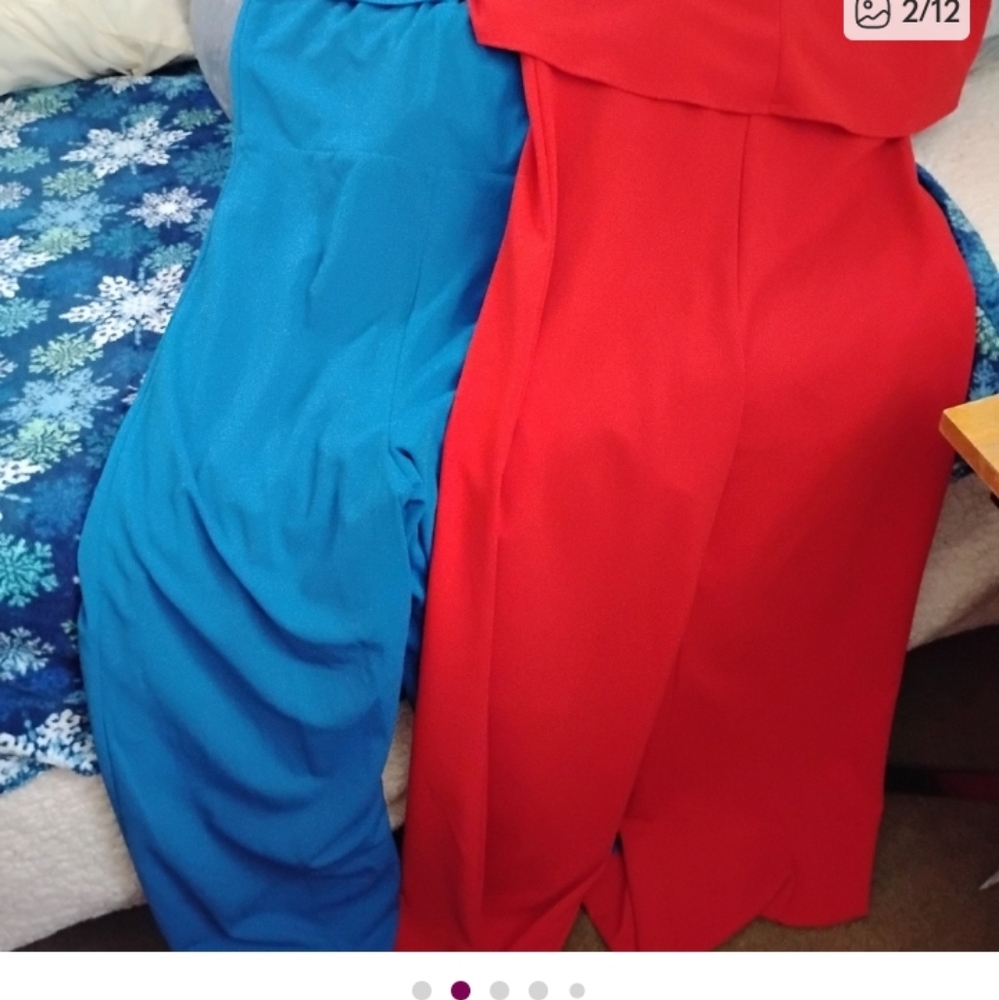 New W/ tags..TWO DIFFERENT Lulu's LG. Blue And Xlg Red Jumpsuits